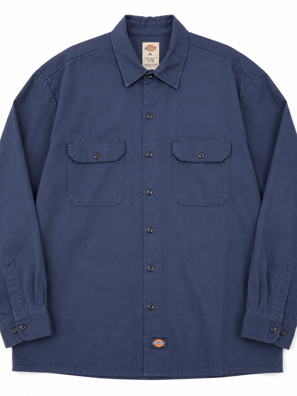 Dickies Men’s XL Navy Blue Long Sleeve Work Shirt Oversized Workwear
